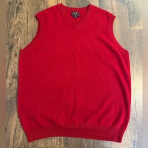 Club Room 100 % Cashmere V Neck Red Sweater Men’s XLT